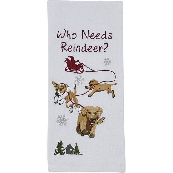 Park Designs Who Needs Reindeer Dishtowel - Picture 1 of 1